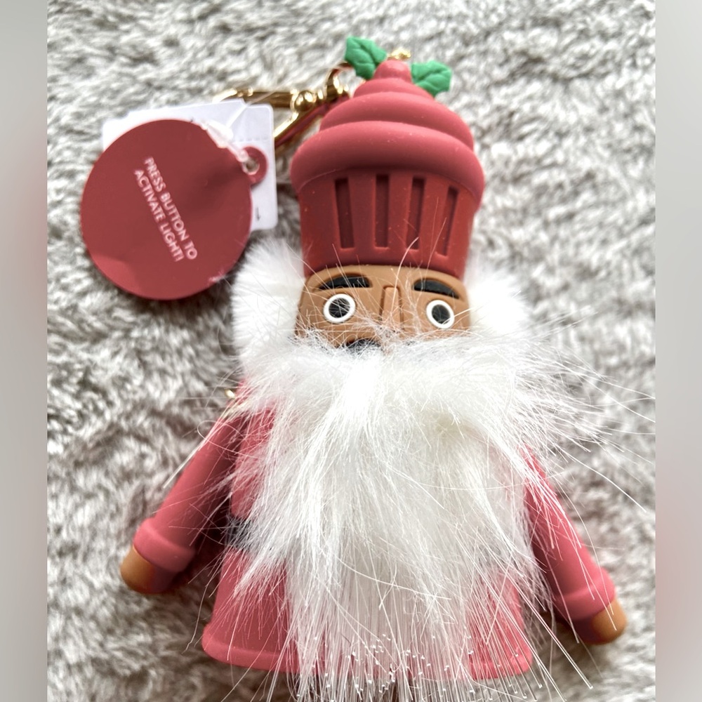 Red Santa Keychain with White Beard Antibacterial sanitizer holder - Picture 1 of 1